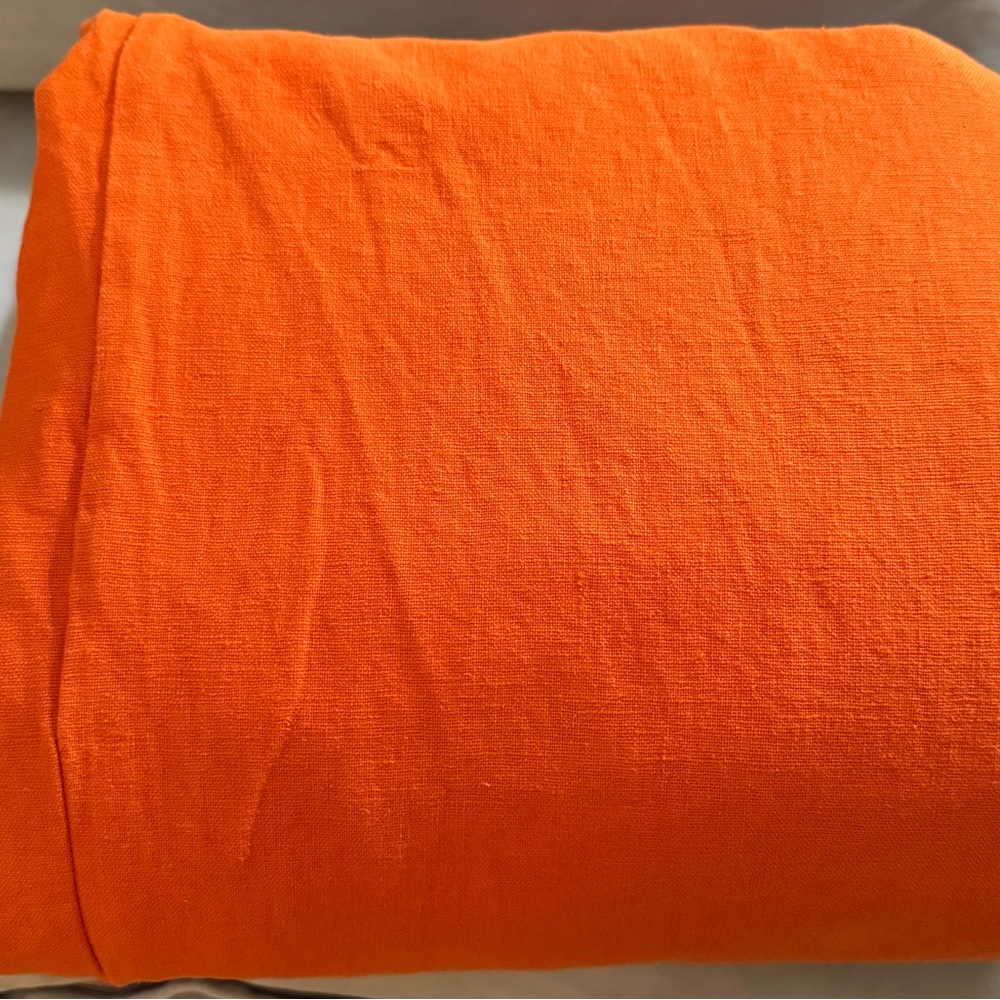 West Elm Bright Orange Linen & Cotton Duvet Cover